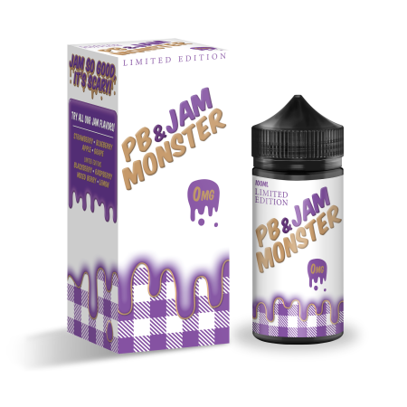 Jam Monster 100ml Shortfill PB and Jam Grape - vapesdirect